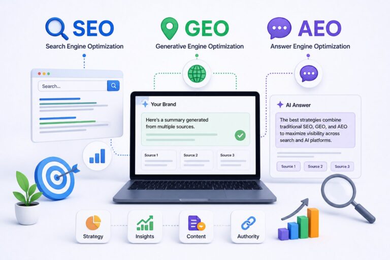 A Complete Guide to SEO, GEO, and AEO for Modern Marketers - Dtechunt